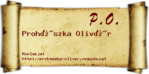 Prohászka Olivér névjegykártya