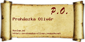 Prohászka Olivér névjegykártya