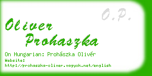 oliver prohaszka business card