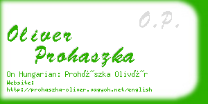 oliver prohaszka business card